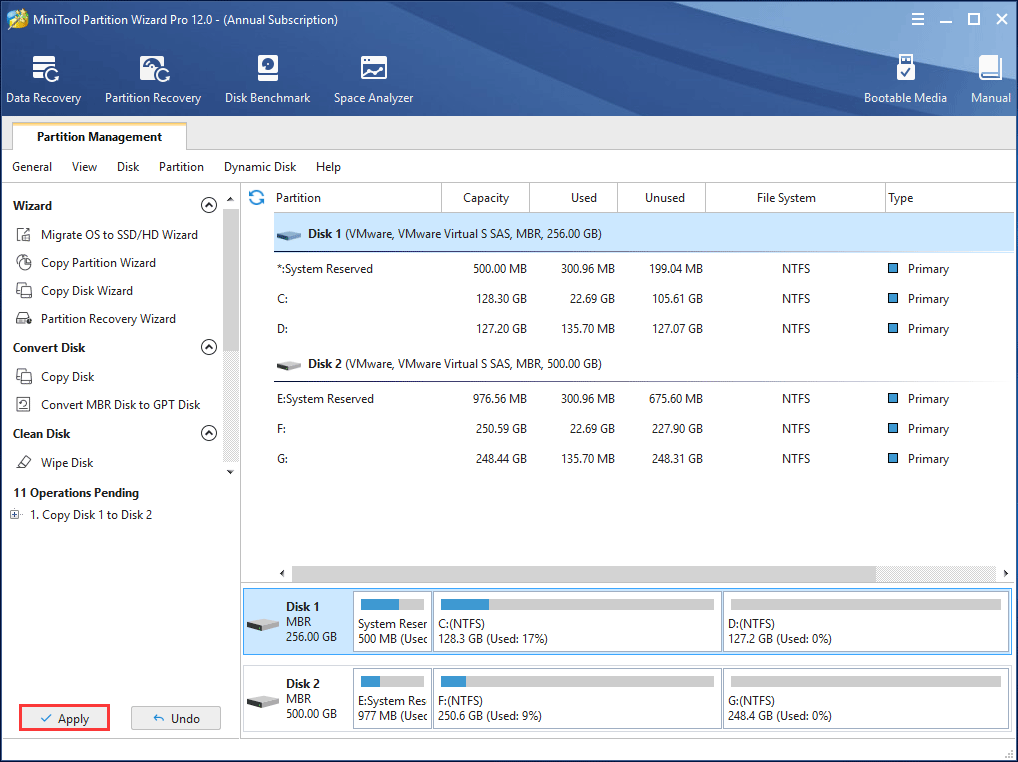 execute all disk cloning operations